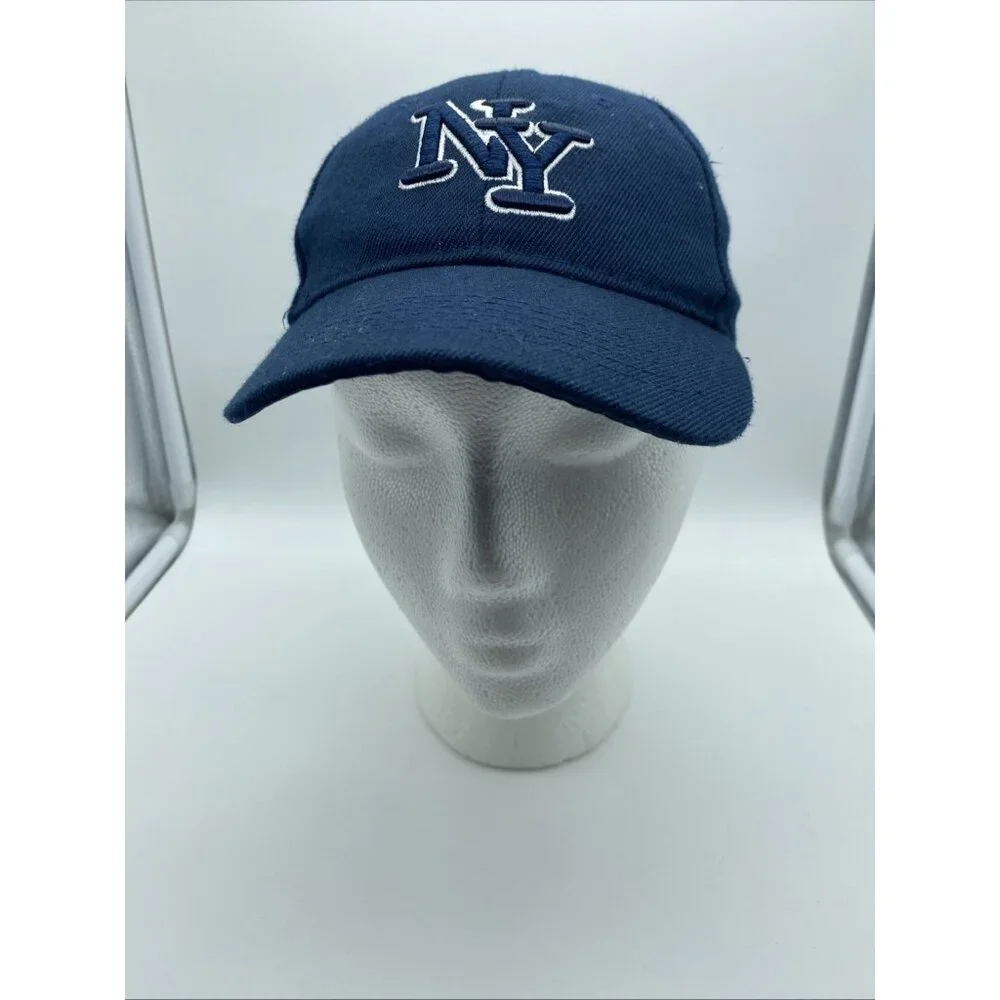 Youth Blue NY Baseball Cap Hat Hook & Loop Kids